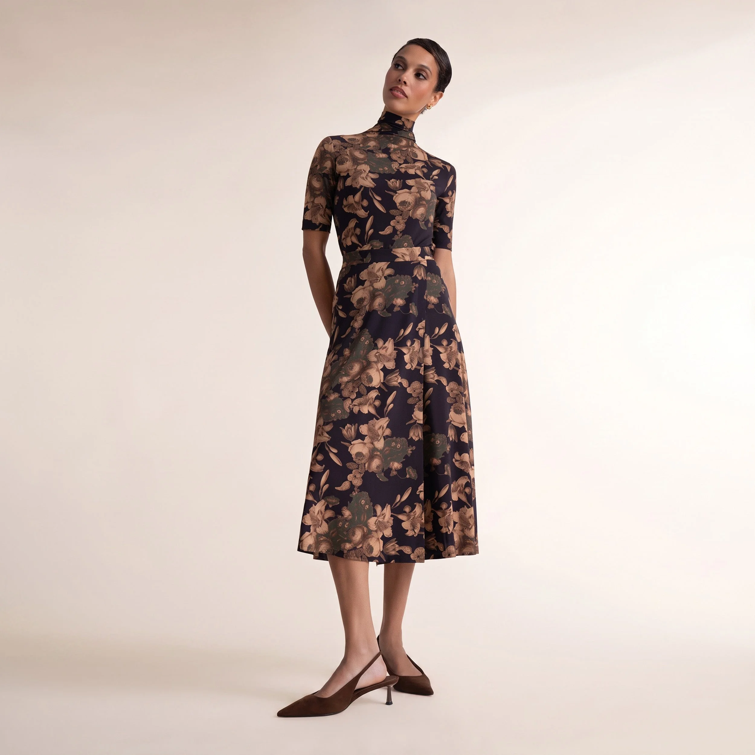 Ara Midi Skirt - Light Printed Jersey - 1