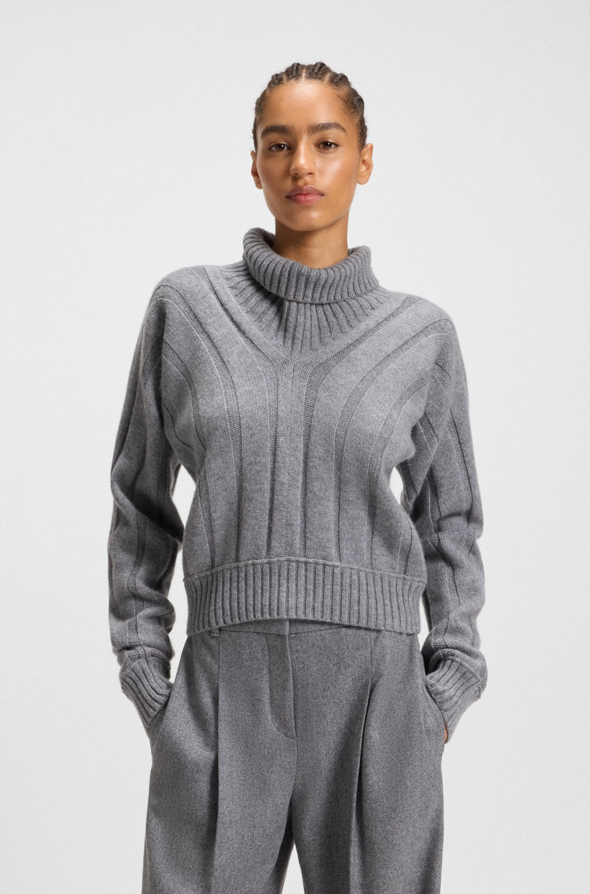 ROLLNECK SWEATER IN VIRGIN WOOL AND CASHMERE - 2