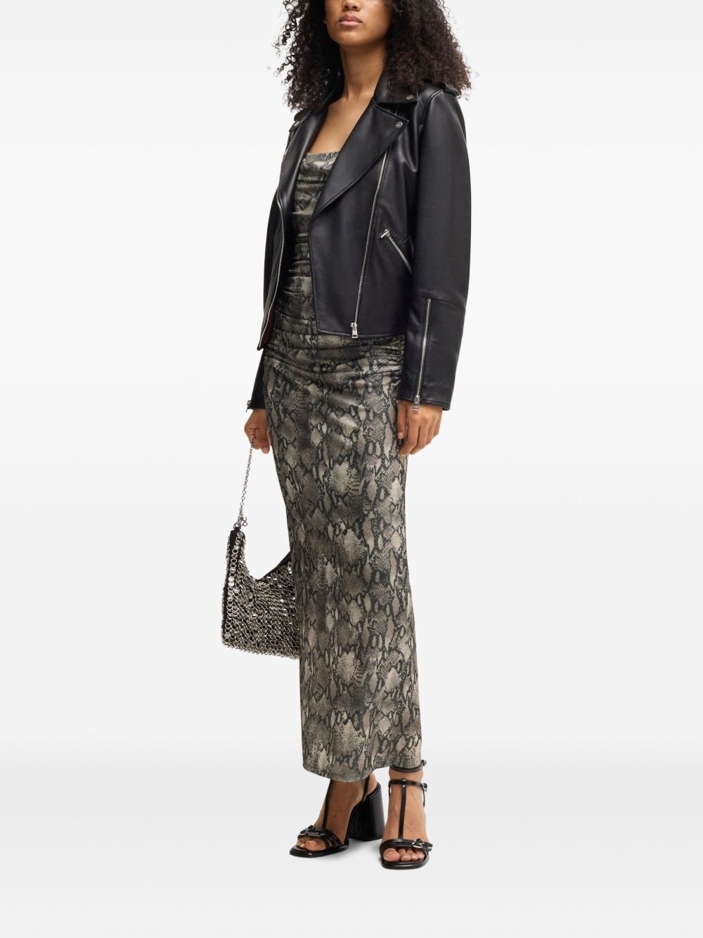 snakeskin-print dress - 2