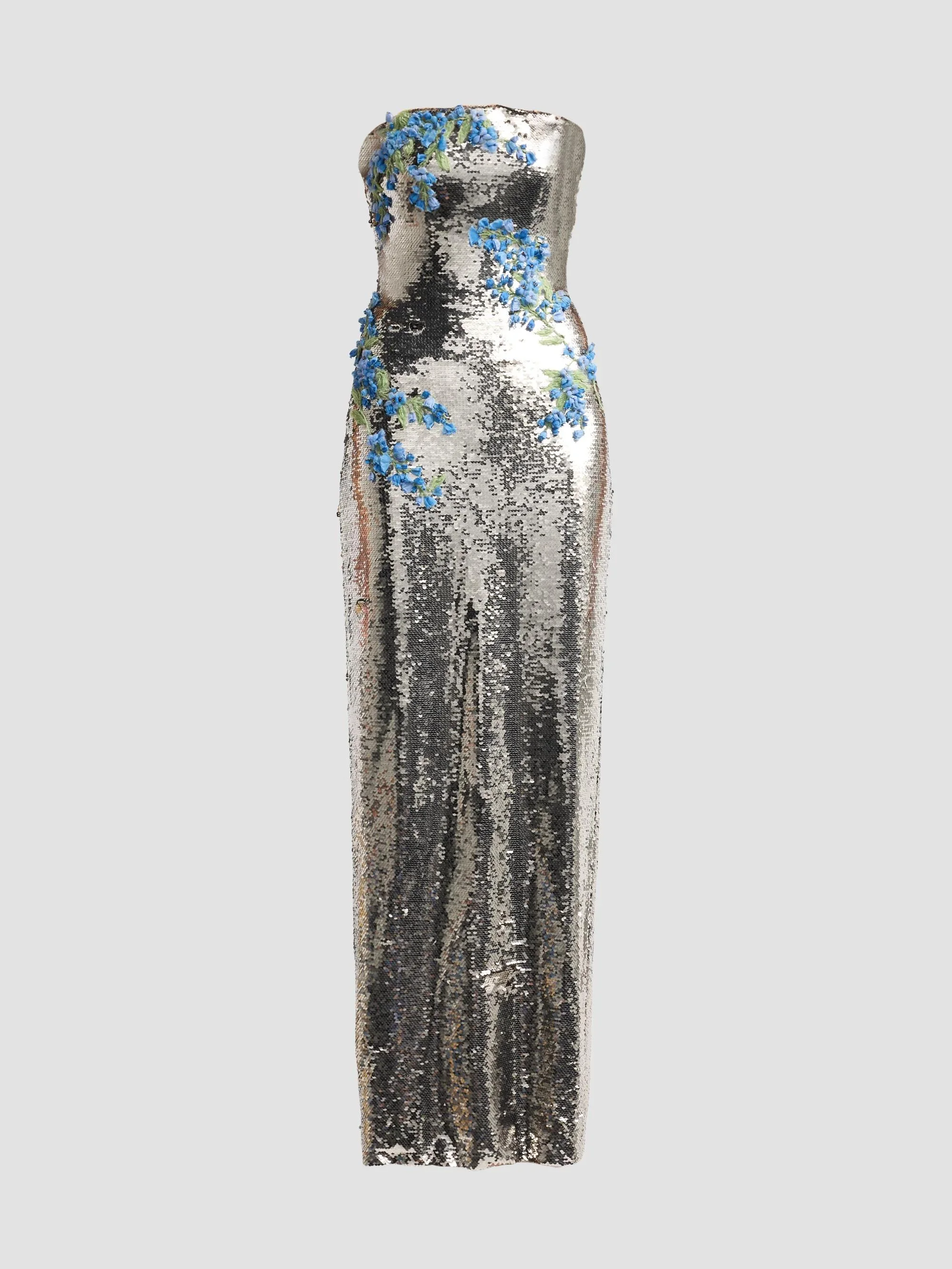 Women's Textured Strapless Column Gown - Rhubarb - 1
