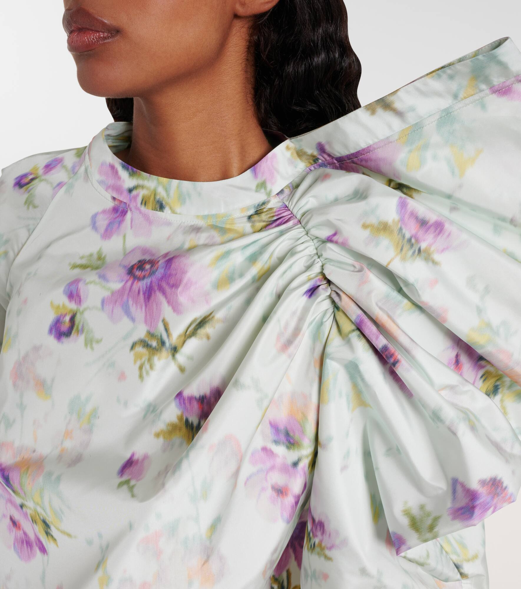 Floral draped top - 4