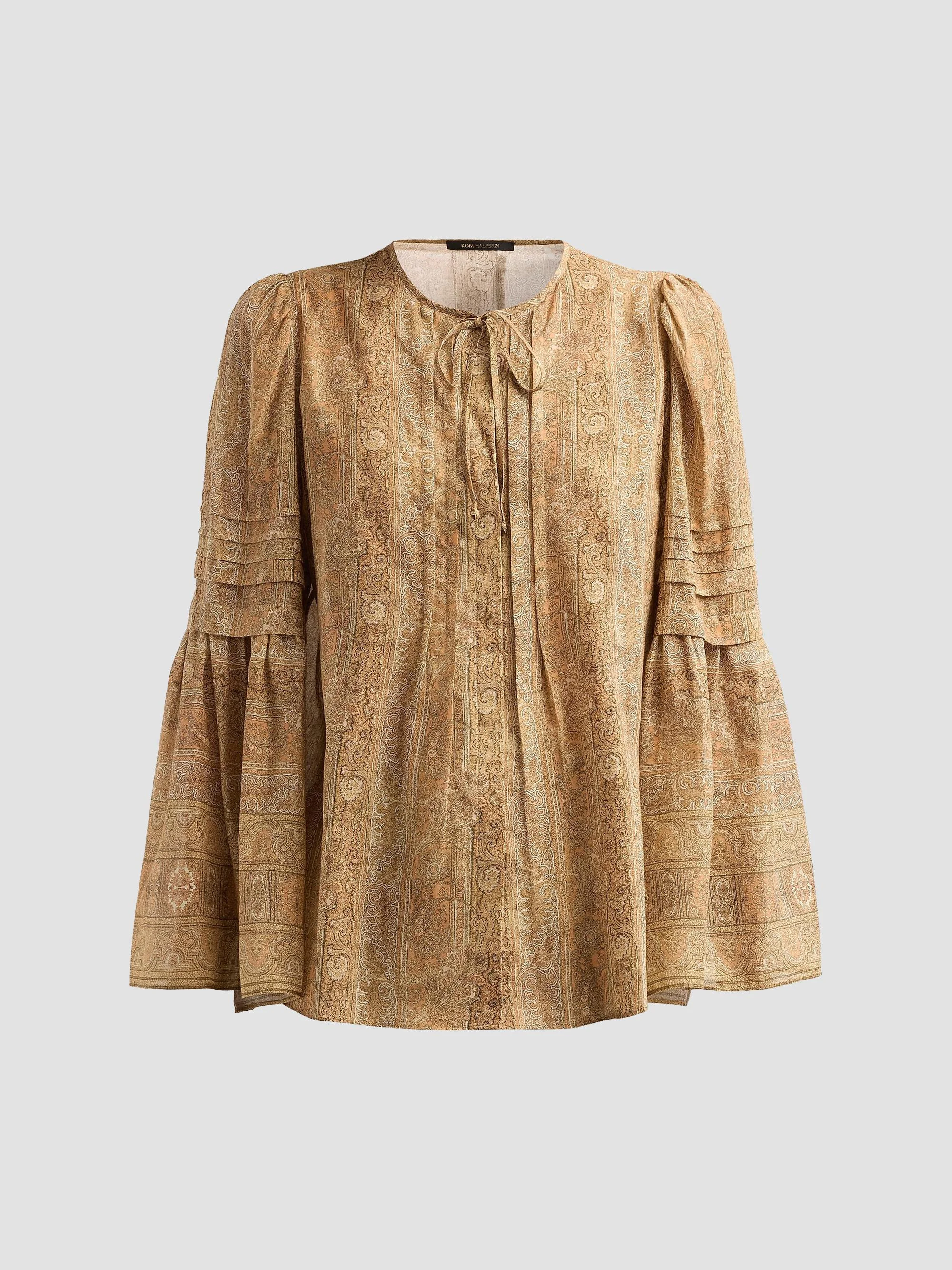 Women's Joey Paisley Cotton-Silk Blouse - Ecru Multi - 1
