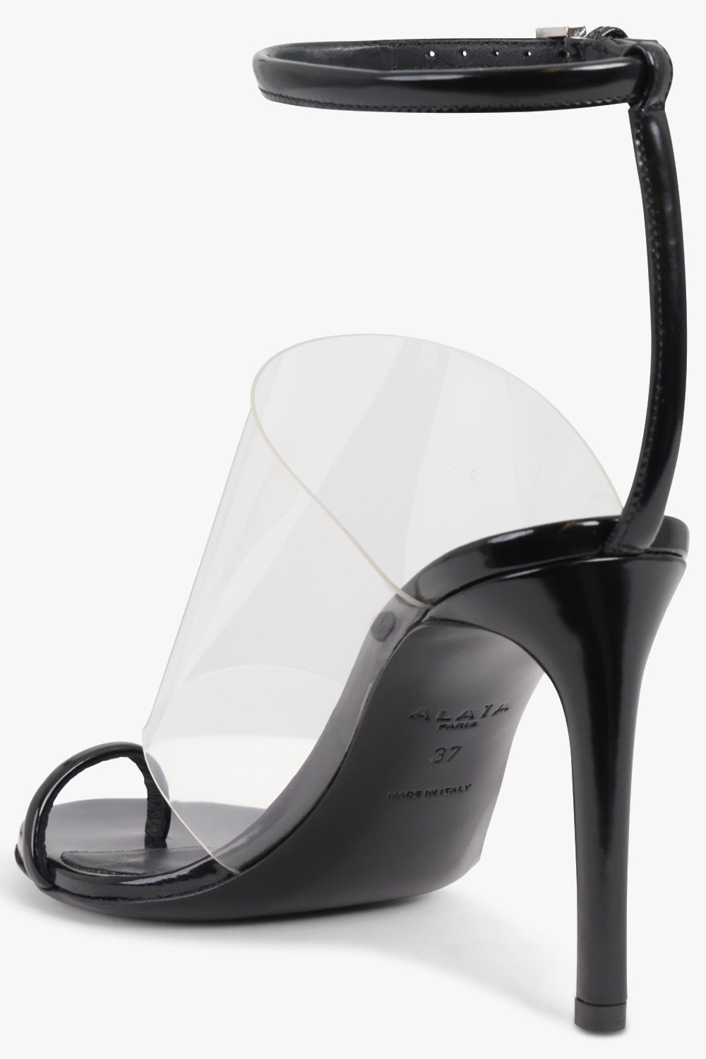 CLEAR STRAP 90MM TOE SANDAL | BLACK/CLEAR - 3