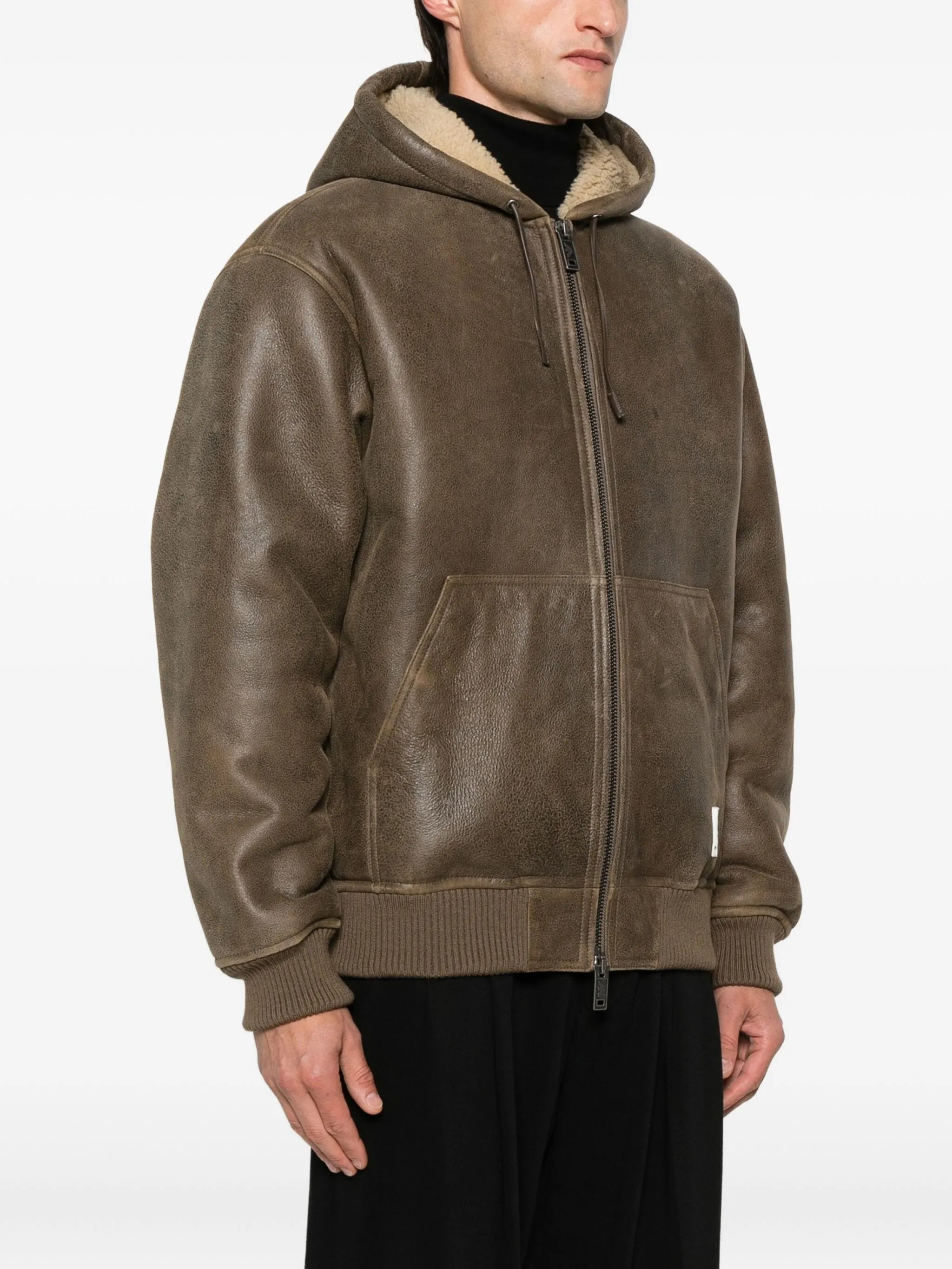 Emporio Armani Hooded Shearling Jacket - 4