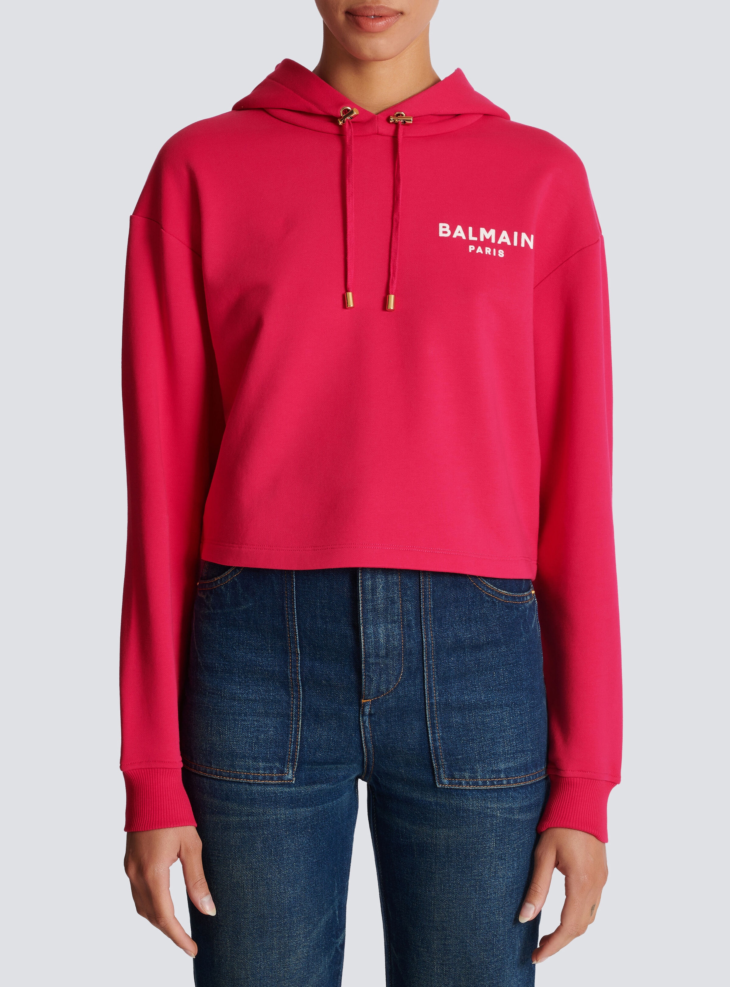 Flocked Balmain Paris hoodie - 5