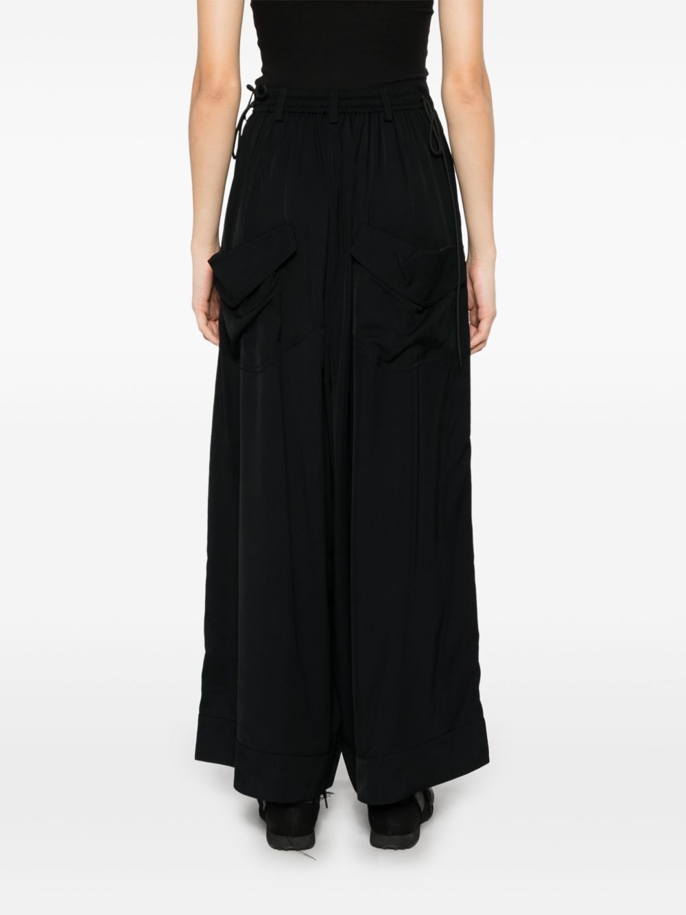 twill wide-leg trousers - 4