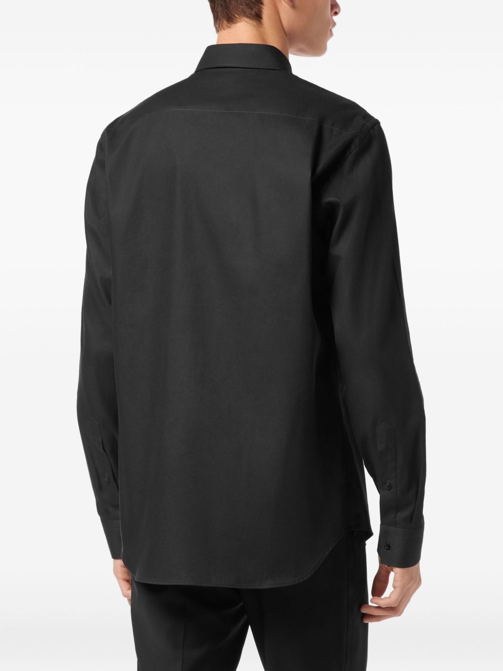 skull-embroidered long-sleeve shirt - 4