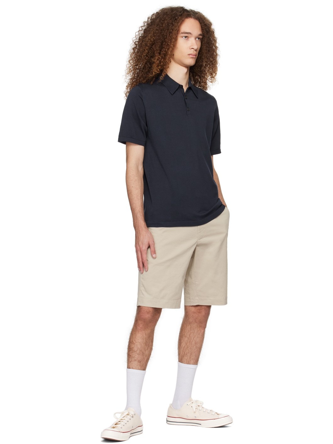 Beige Four-Pocket Shorts - 4