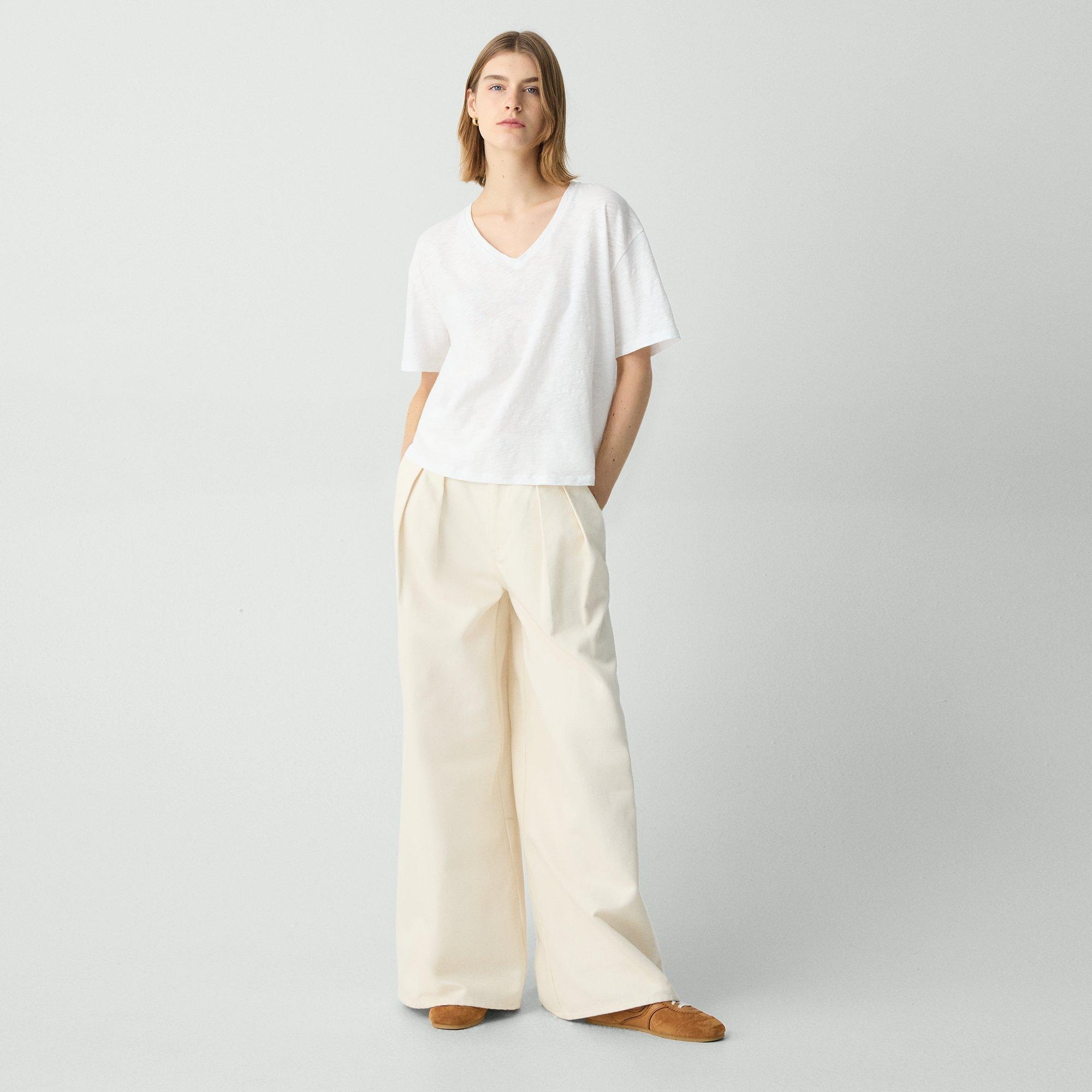 Relaxed V-Neck Tee in Cotton - 6