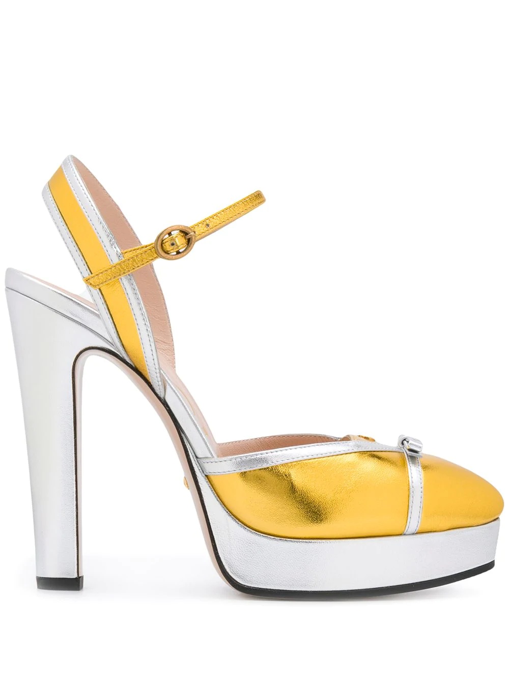 two-tone bow detail pumps - 1