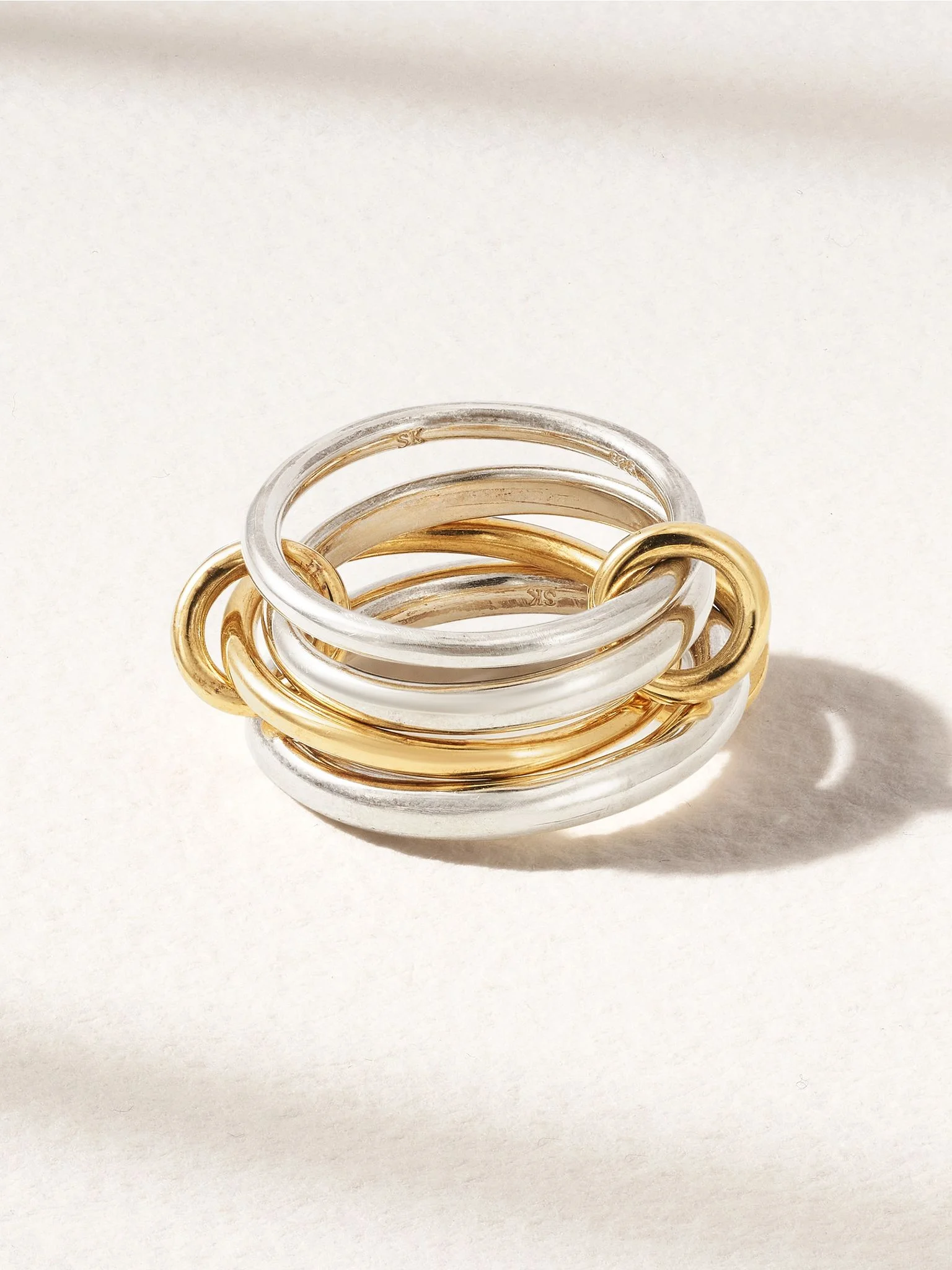 Hyacinth MX 18-karat gold and sterling silver rings Gold - 1