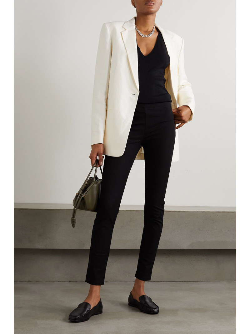 JOSEPH Stretch-garbardine leggings Black outlook