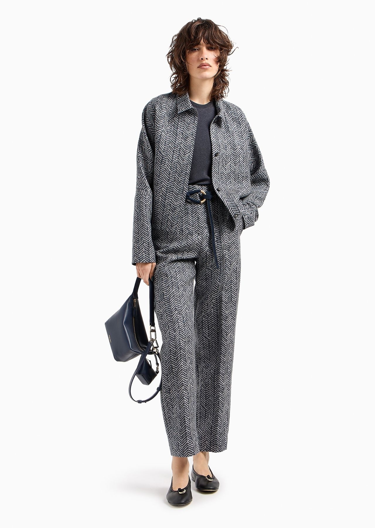Tuxedo trousers in virgin wool chevron gabardine - 4