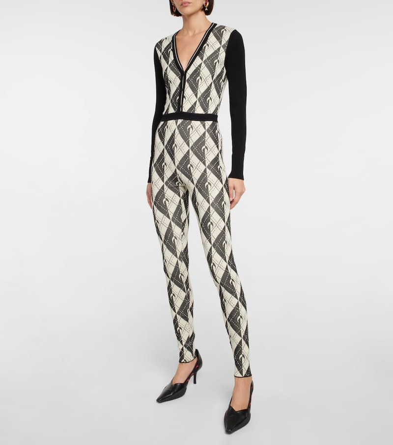 Marine Serre Royal Moon Carreaux knit jumpsuit outlook