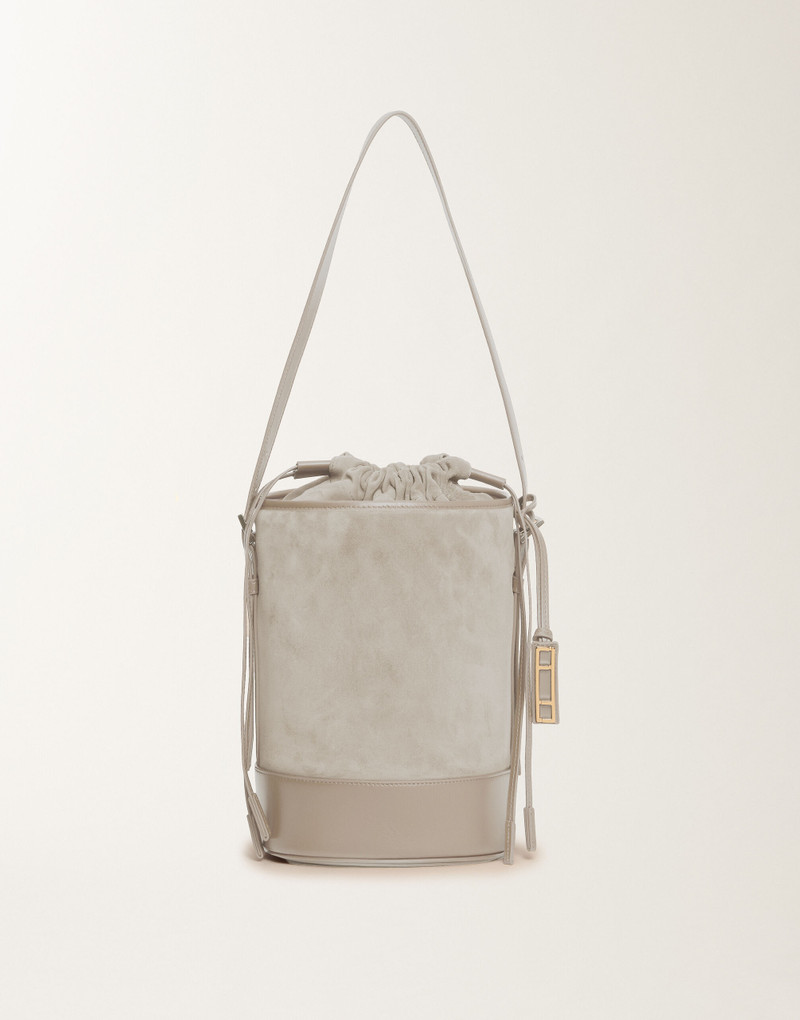 Suede and leather bucket bag 1