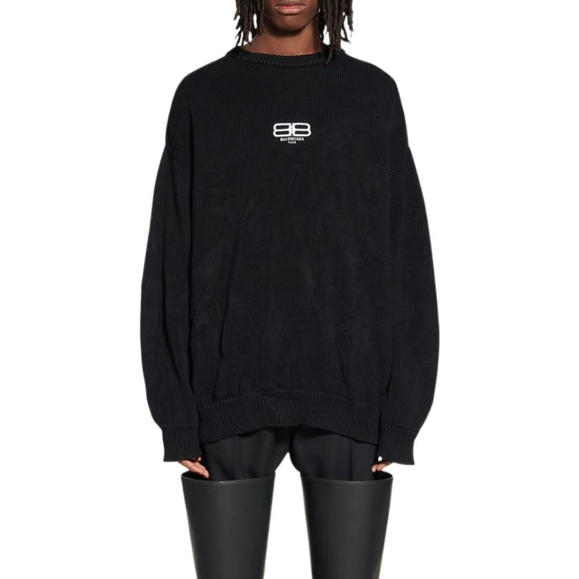 Balenciaga BB Paris Icon Sweater 'Black' 696226T32521000 - 4