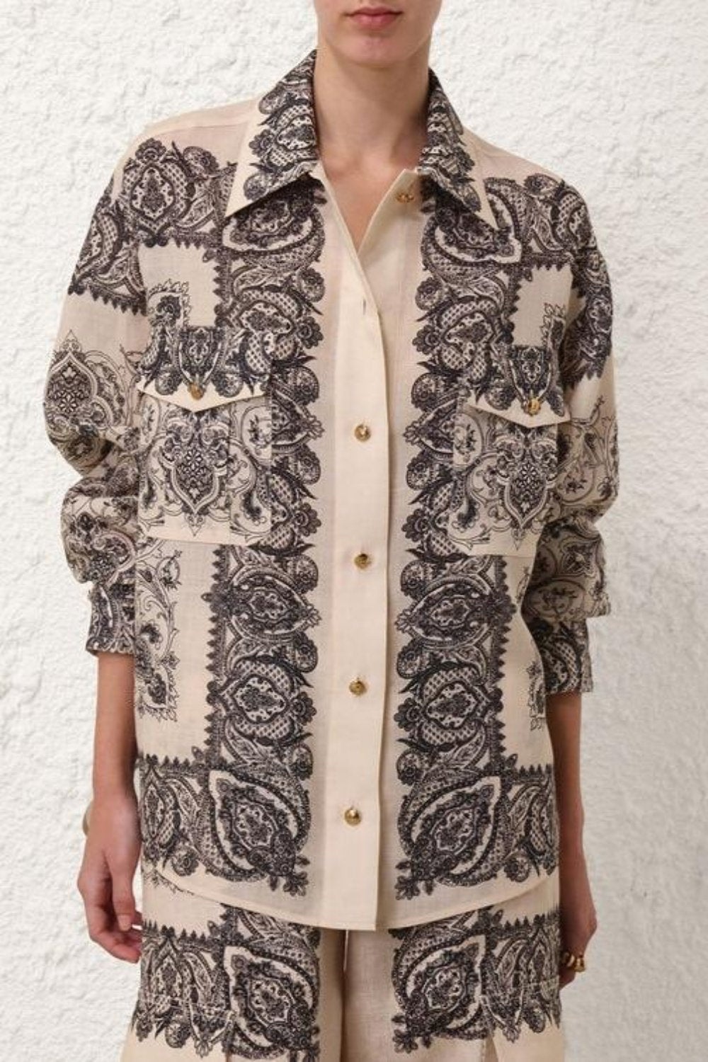 Utility Pocket Shirt Tea Paisley - 2