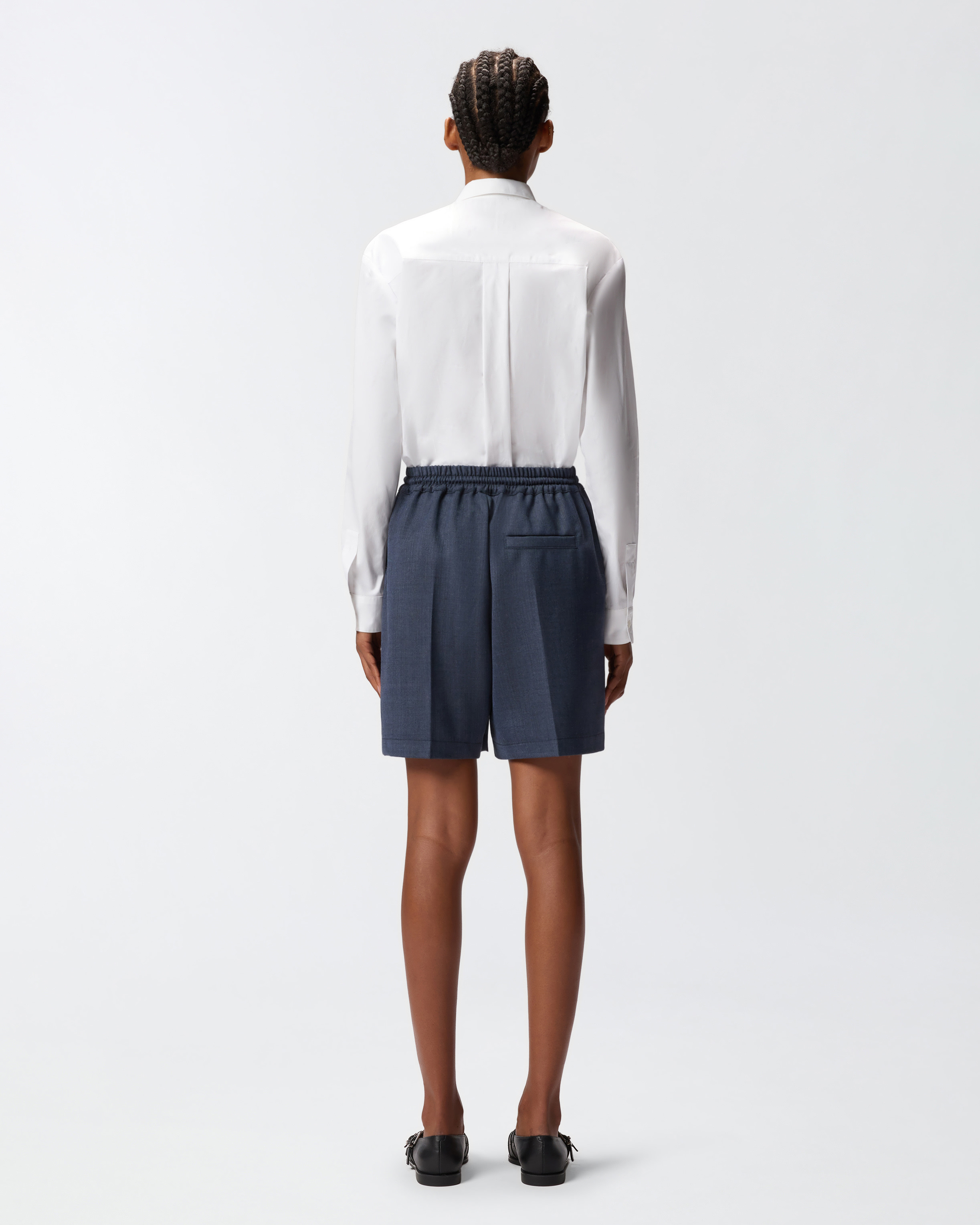 TEXTURED WOOL SHORTS - 4