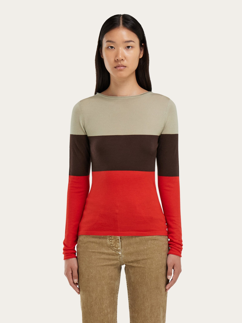 FERRAGAMO Color block top outlook