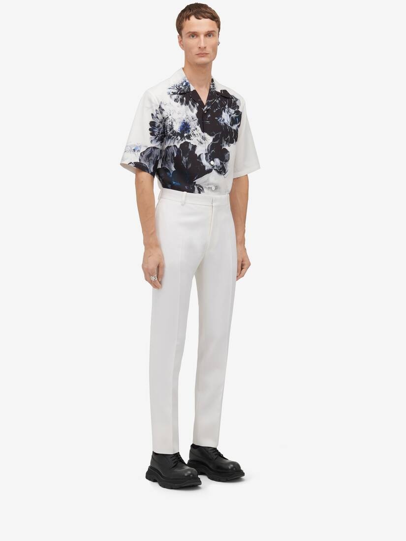 Men's Dutch Flower Hawaiian Shirt in Black/white - 3
