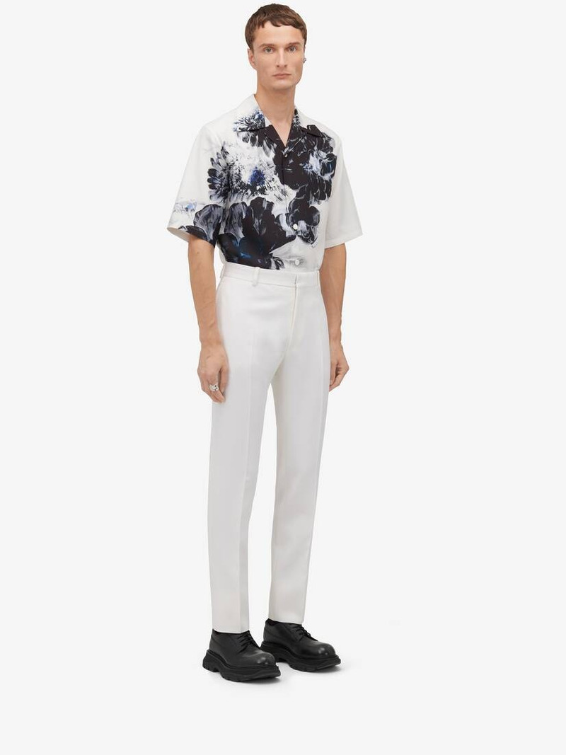 Men's Dutch Flower Hawaiian Shirt in Black/white 3