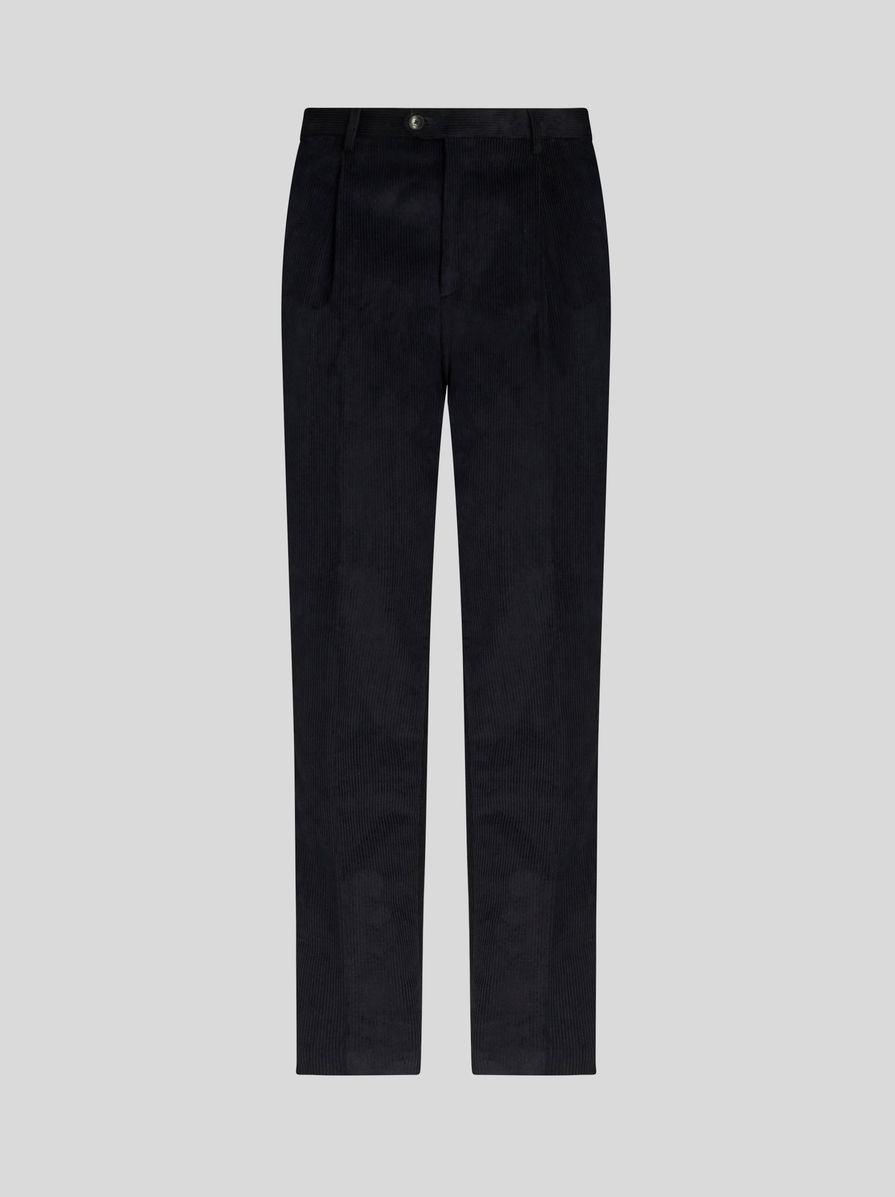 COTTON VELVET TROUSERS WITH BAND - 1
