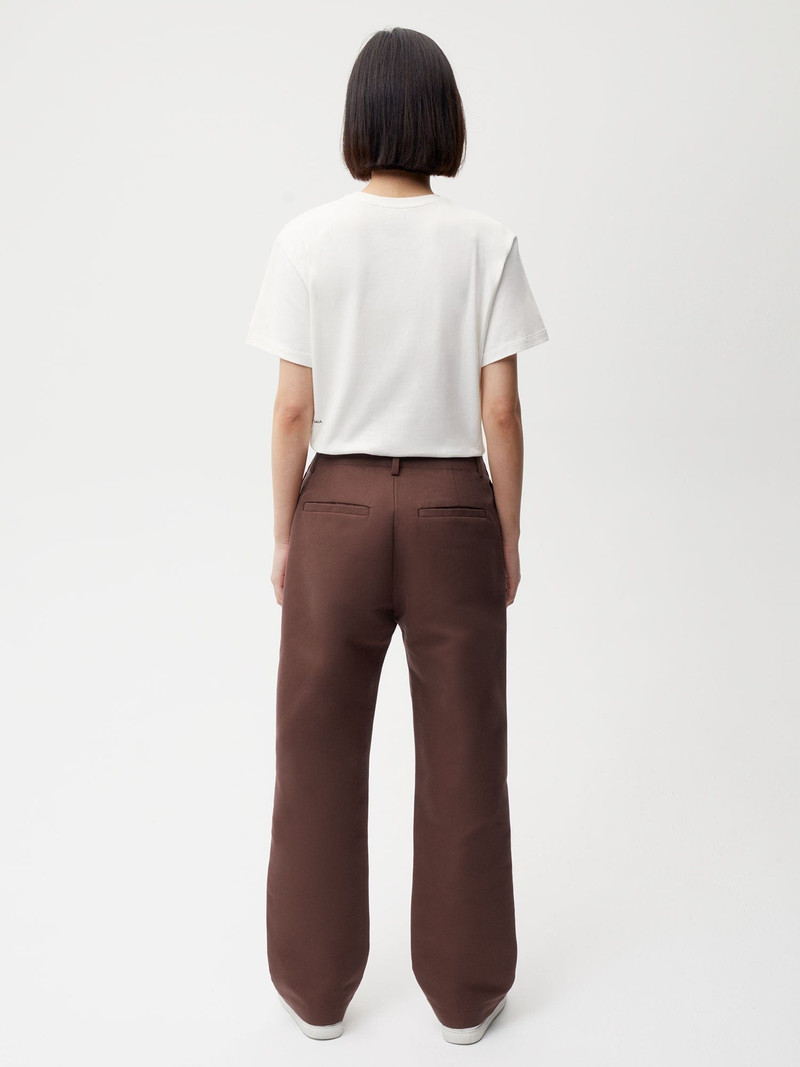 Womens Organic Cotton Regular Fit Trouser - Chestnut Brown 3