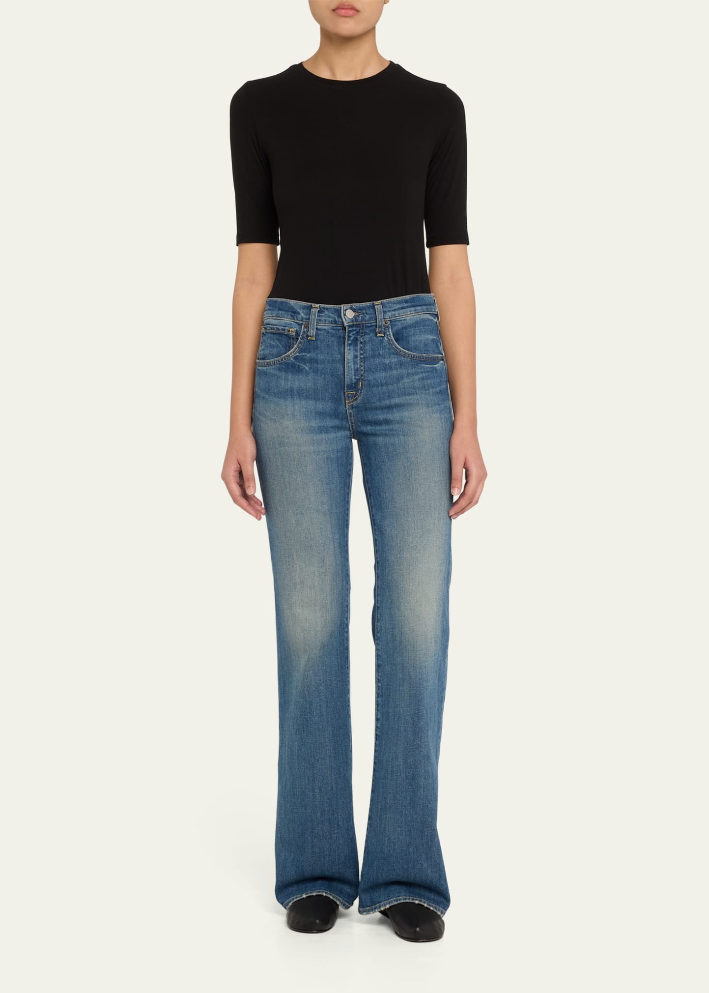 Saundra Crewneck Half-Sleeve Top - 2