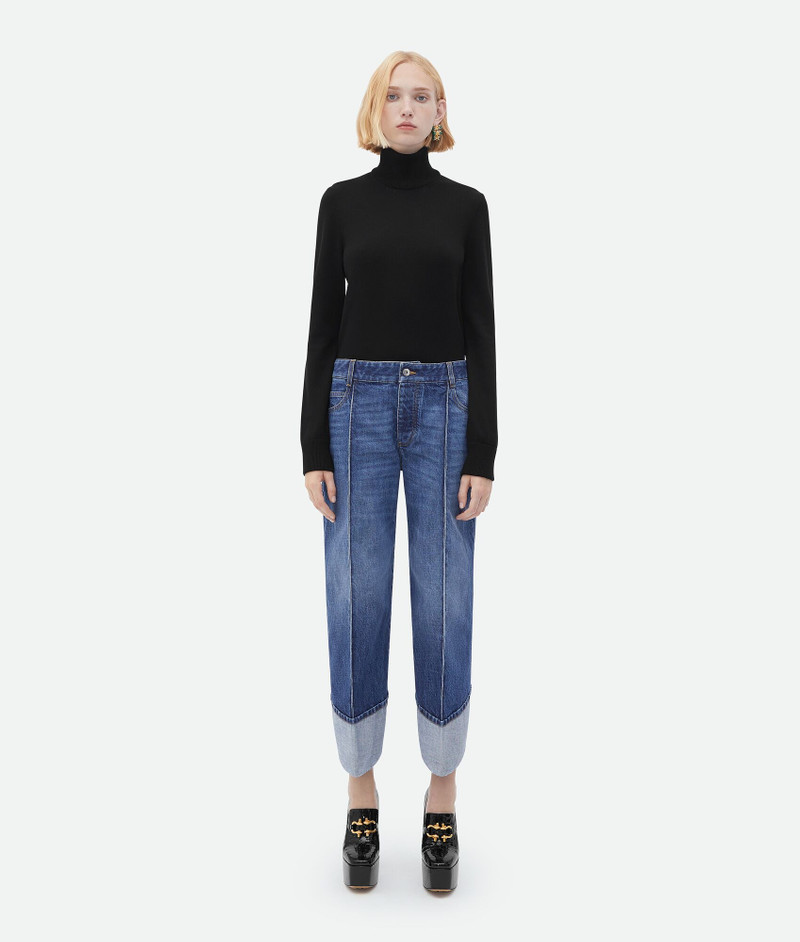 curved shape denim - 1