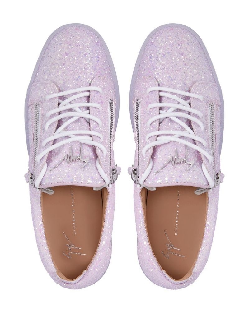 sequin-embellished low-top sneakers - 4