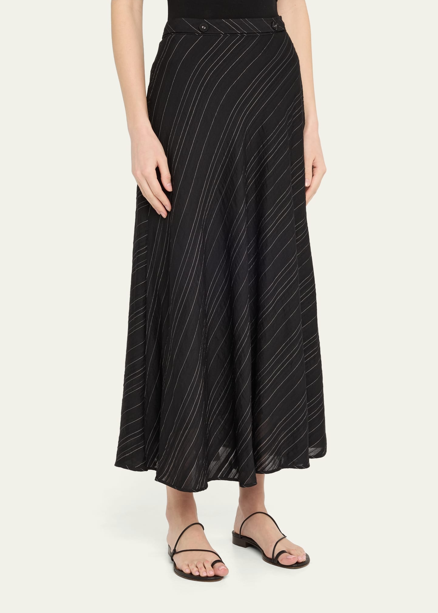 Kaia Woven Stripe Midi Skirt - 4