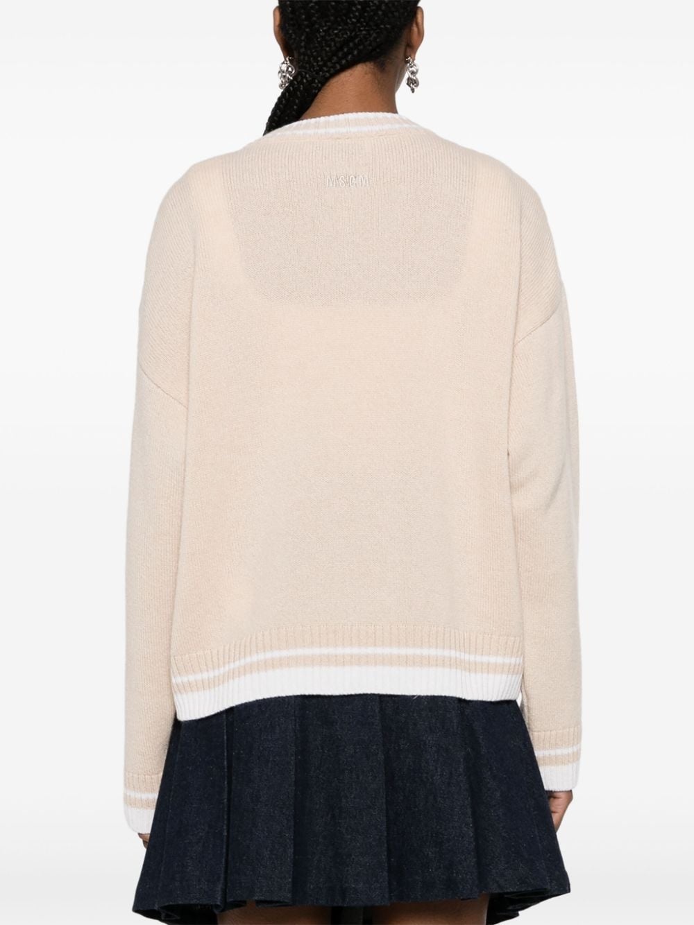 embroidered-logo cardigan - 4