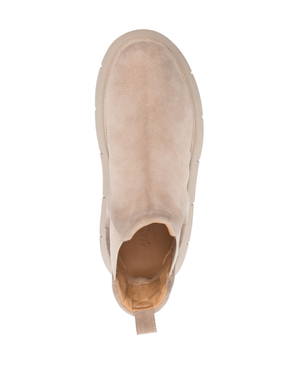 suede round-toe slip-on boots - 4