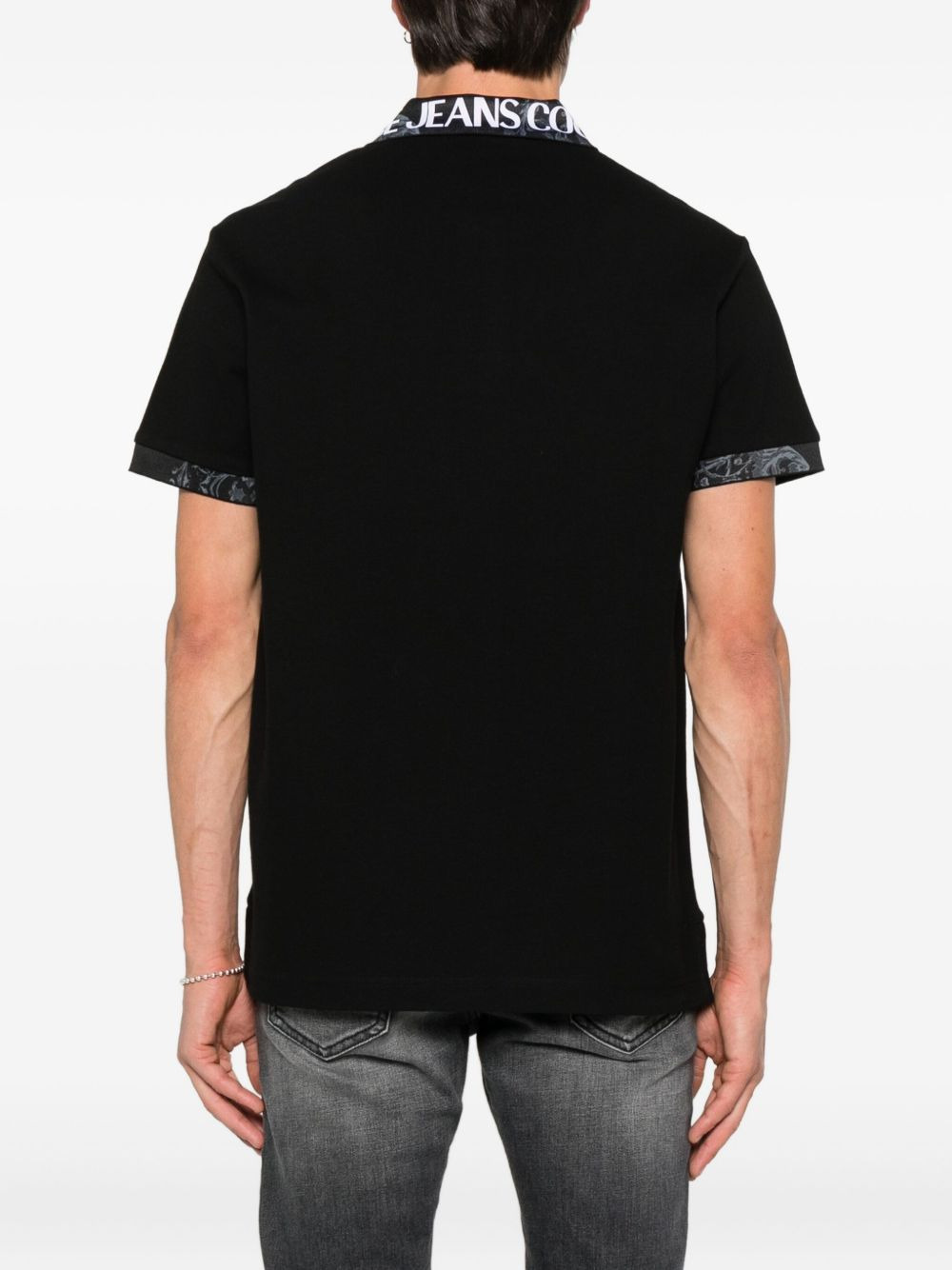 logo-print collar polo shirt - 3