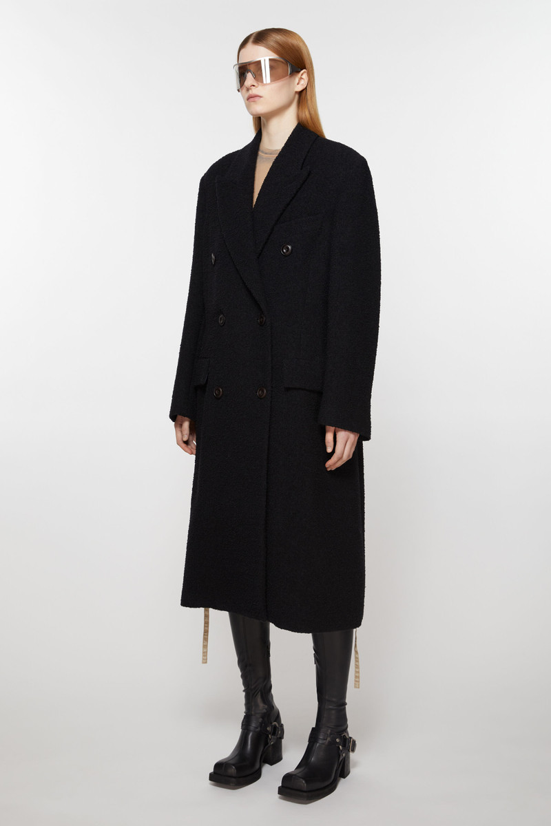 Double-breasted wool coat - Black 3