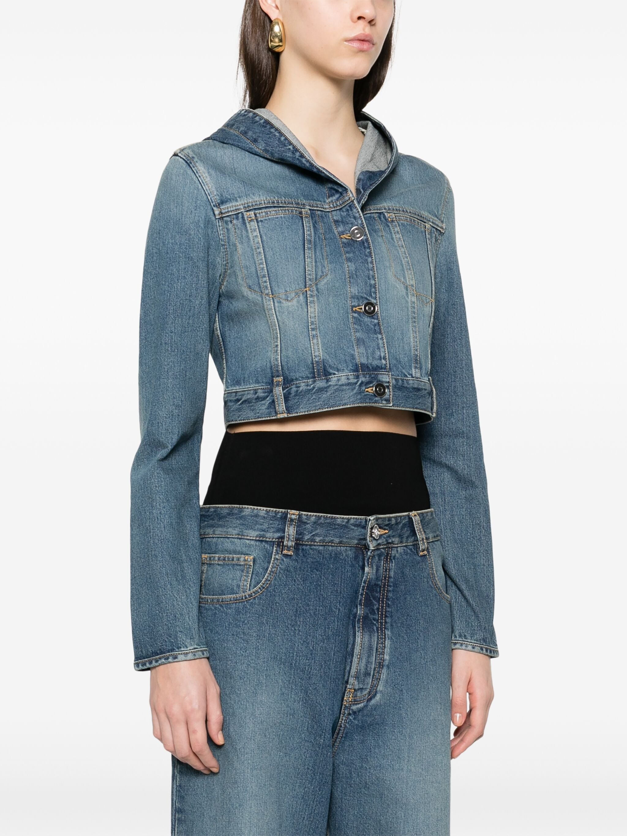 Hooded Denim Jacket - 4