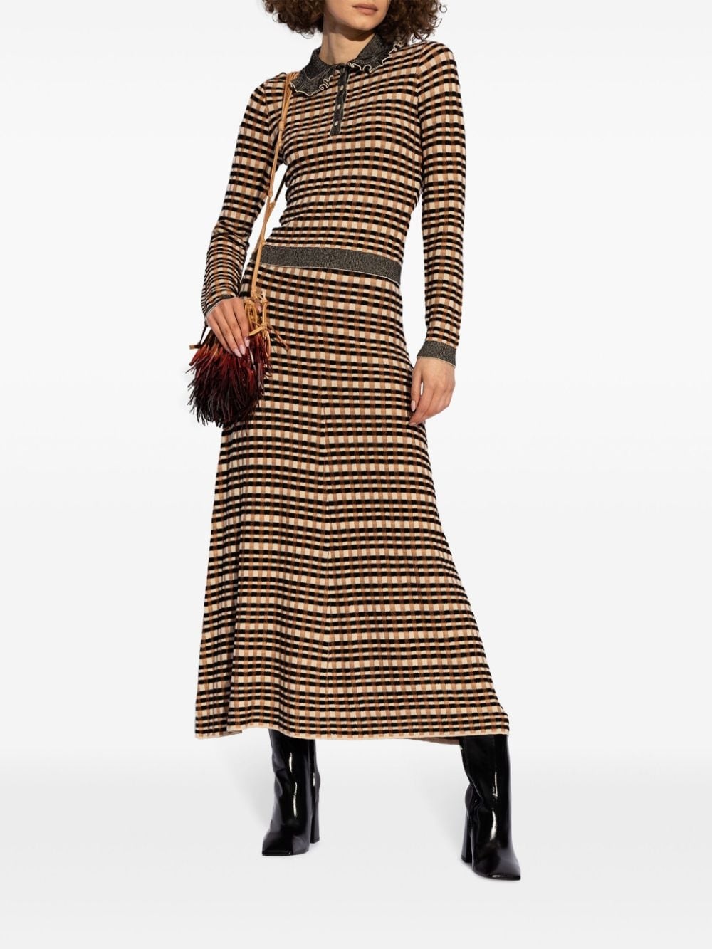Amal checked jacquard skirt - 2