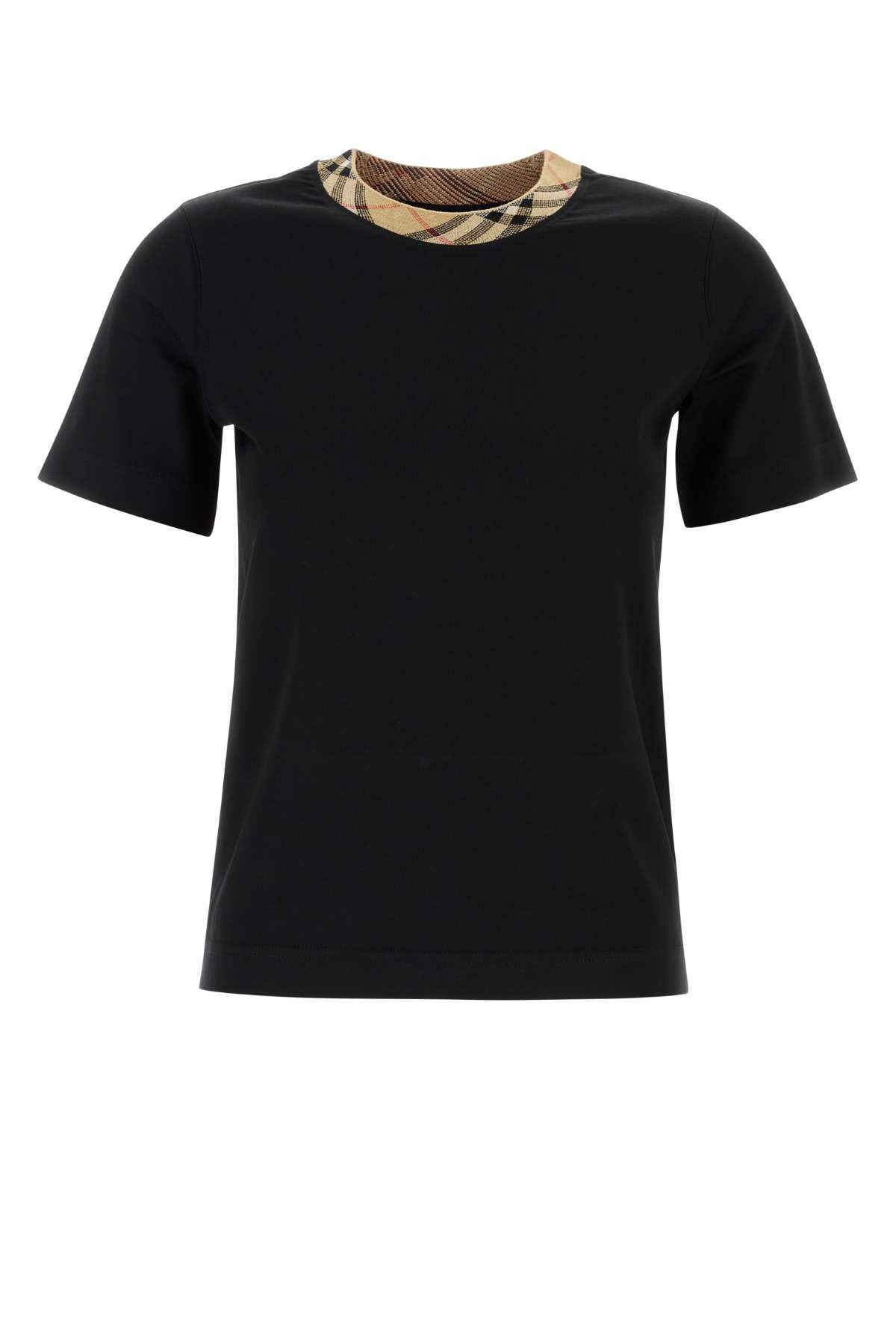 Burberry Women Black Cotton T-Shirt - 1