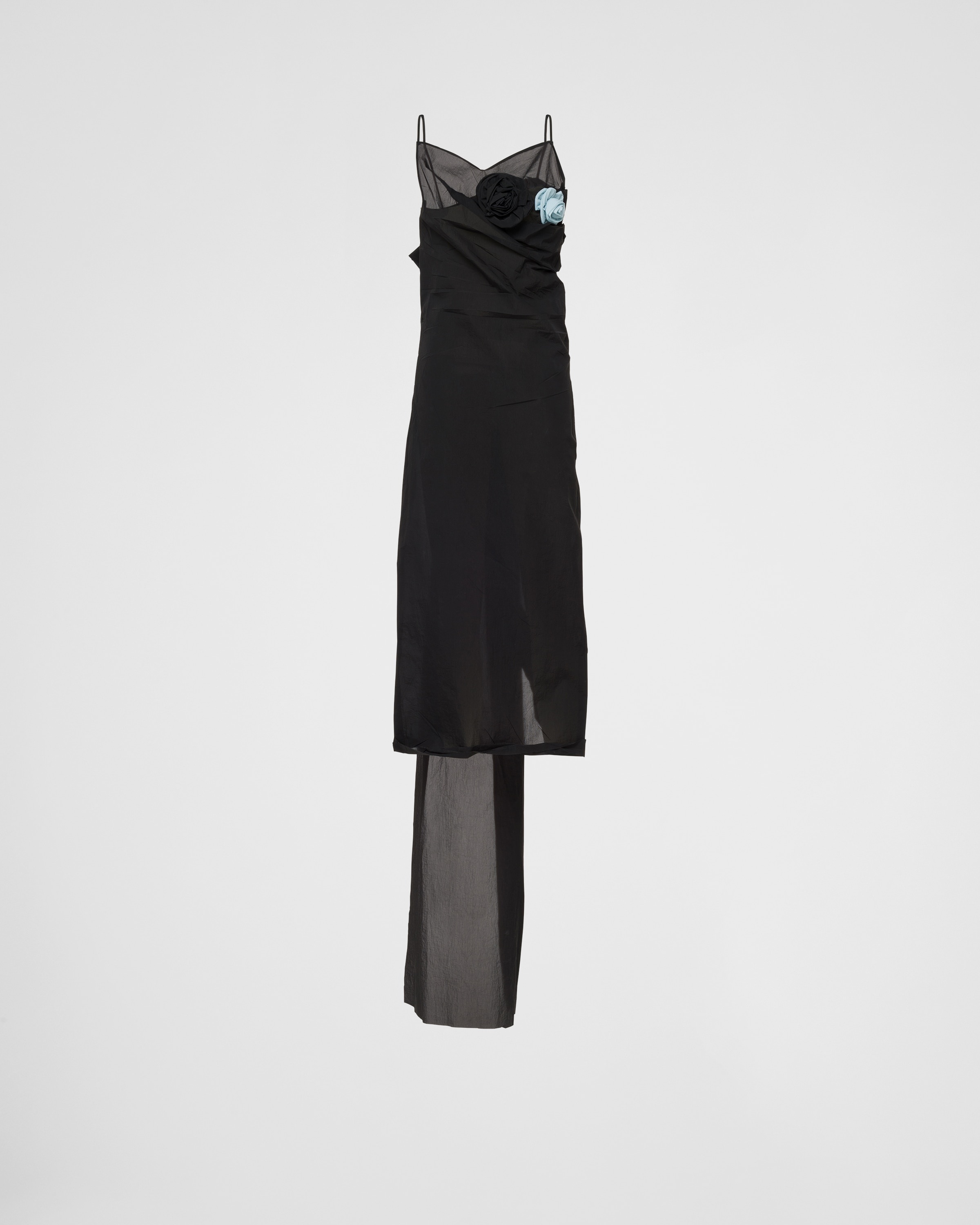 Long nylon crepe dress - 1