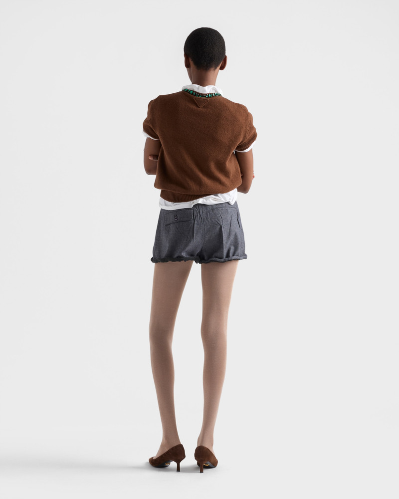 Grisaille and antiqued satin shorts 5