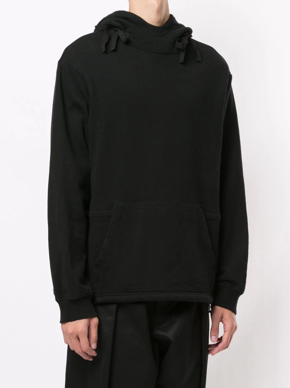 long-sleeved pouch pocket hoodie - 3