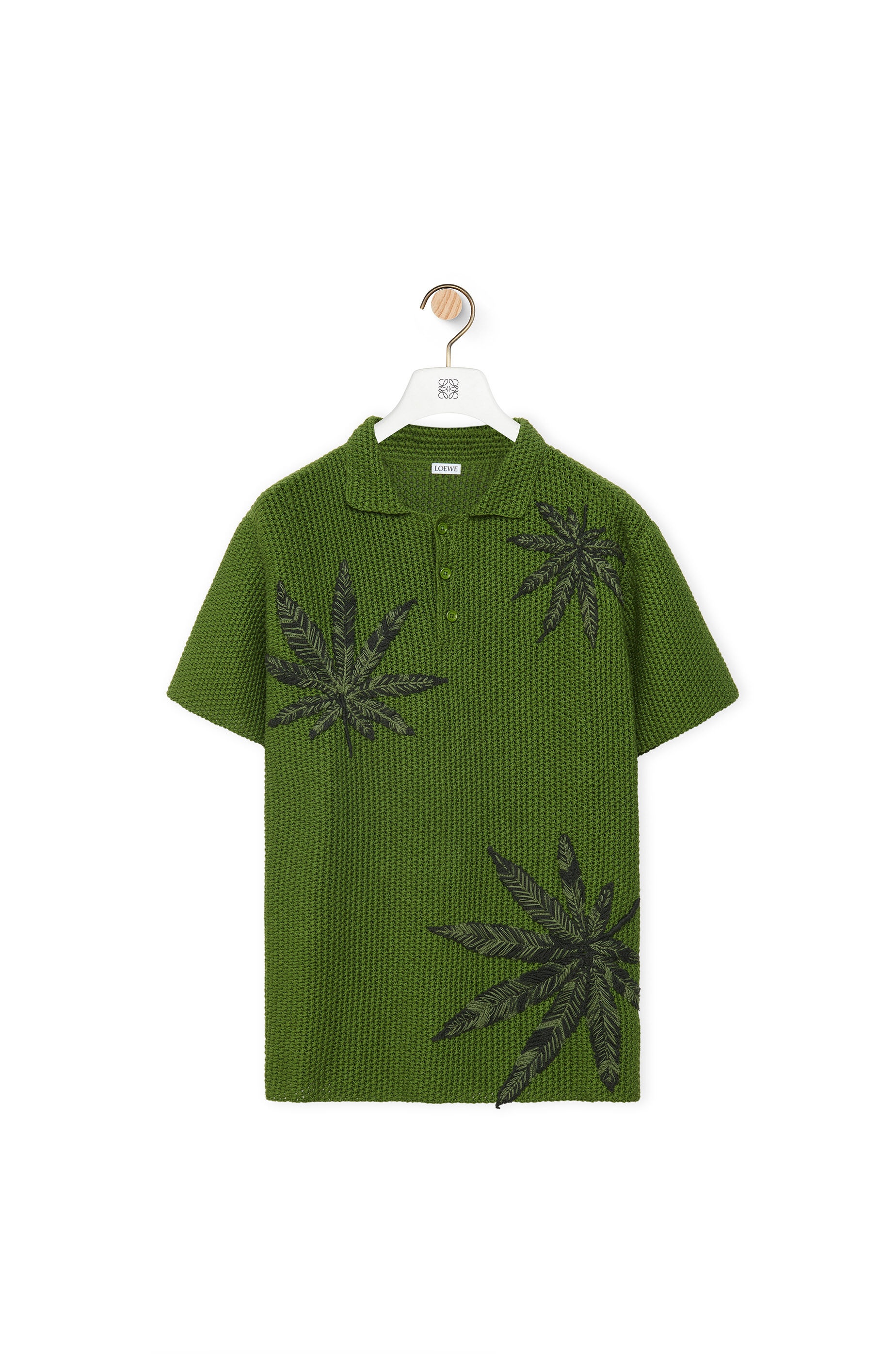 Leaf patch polo top in cotton - 1