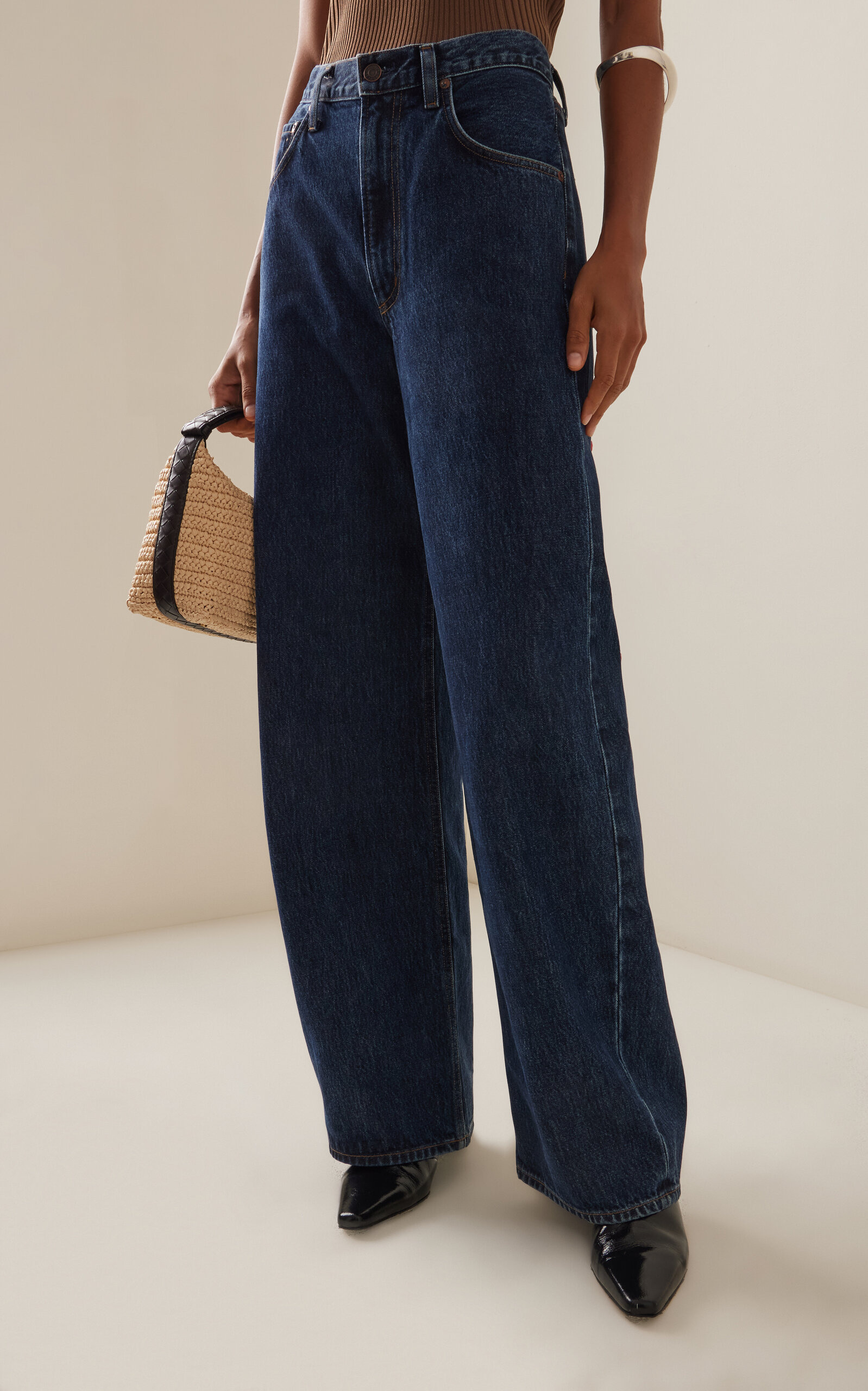 Low Curve Rigid Mid-Rise Tapered Jeans blue - 3