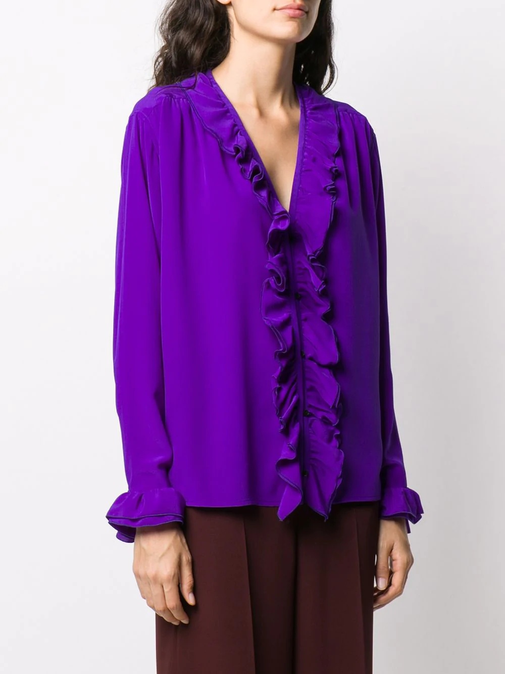 ruffled silk blouse - 3