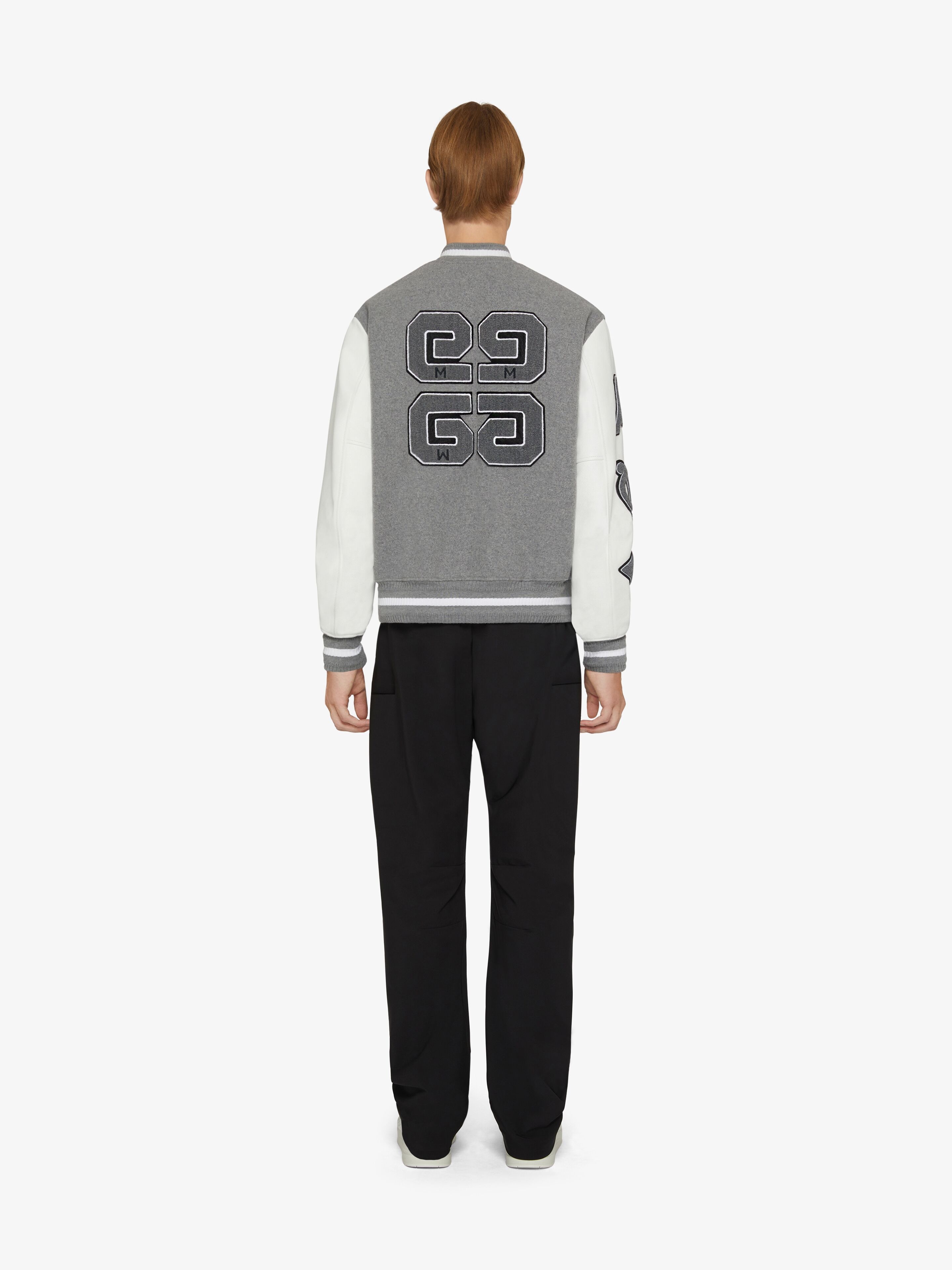 VARSITY JACKET IN EMBROIDERED WOOL AND LEATHER - 4
