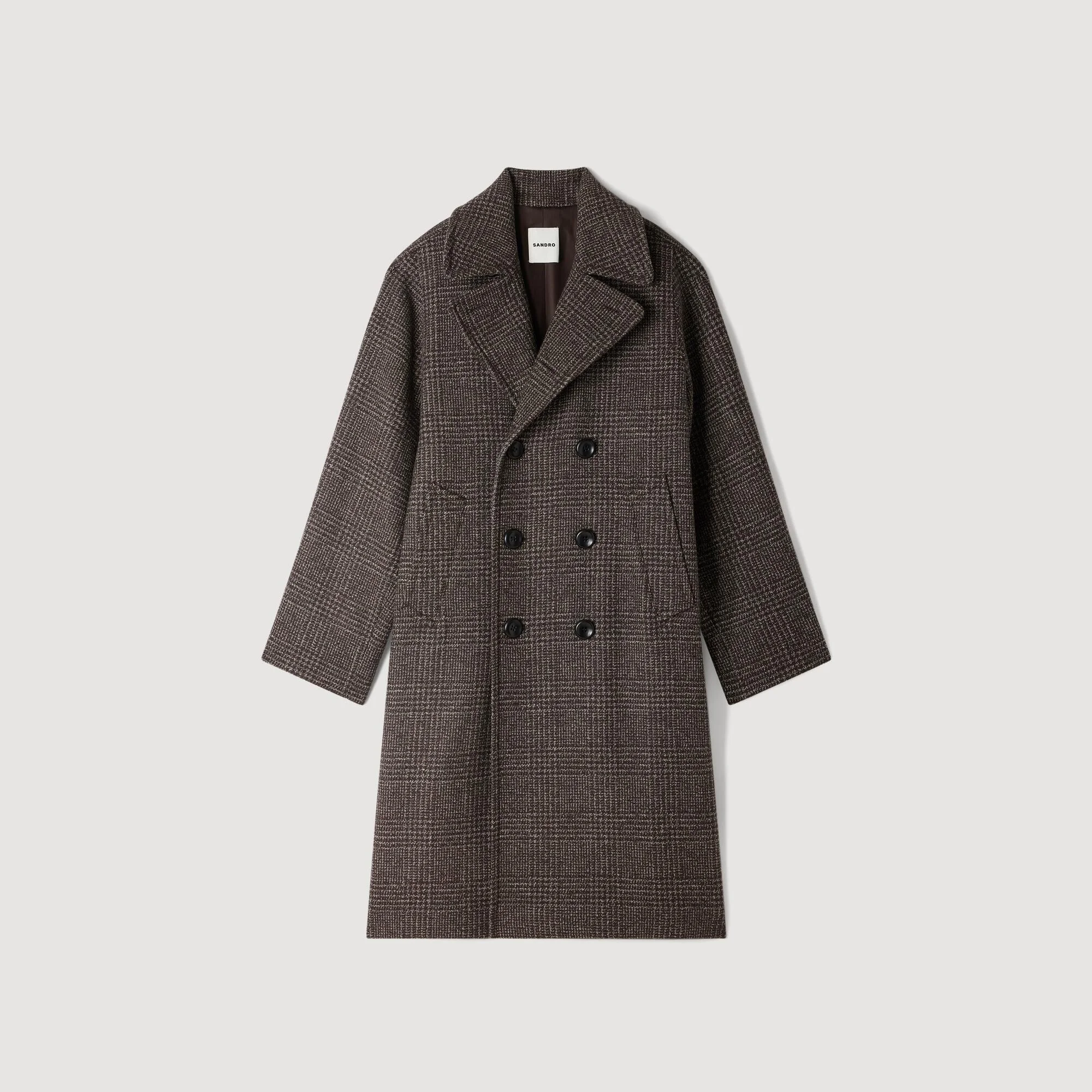 CHECK WOOL COAT - 1