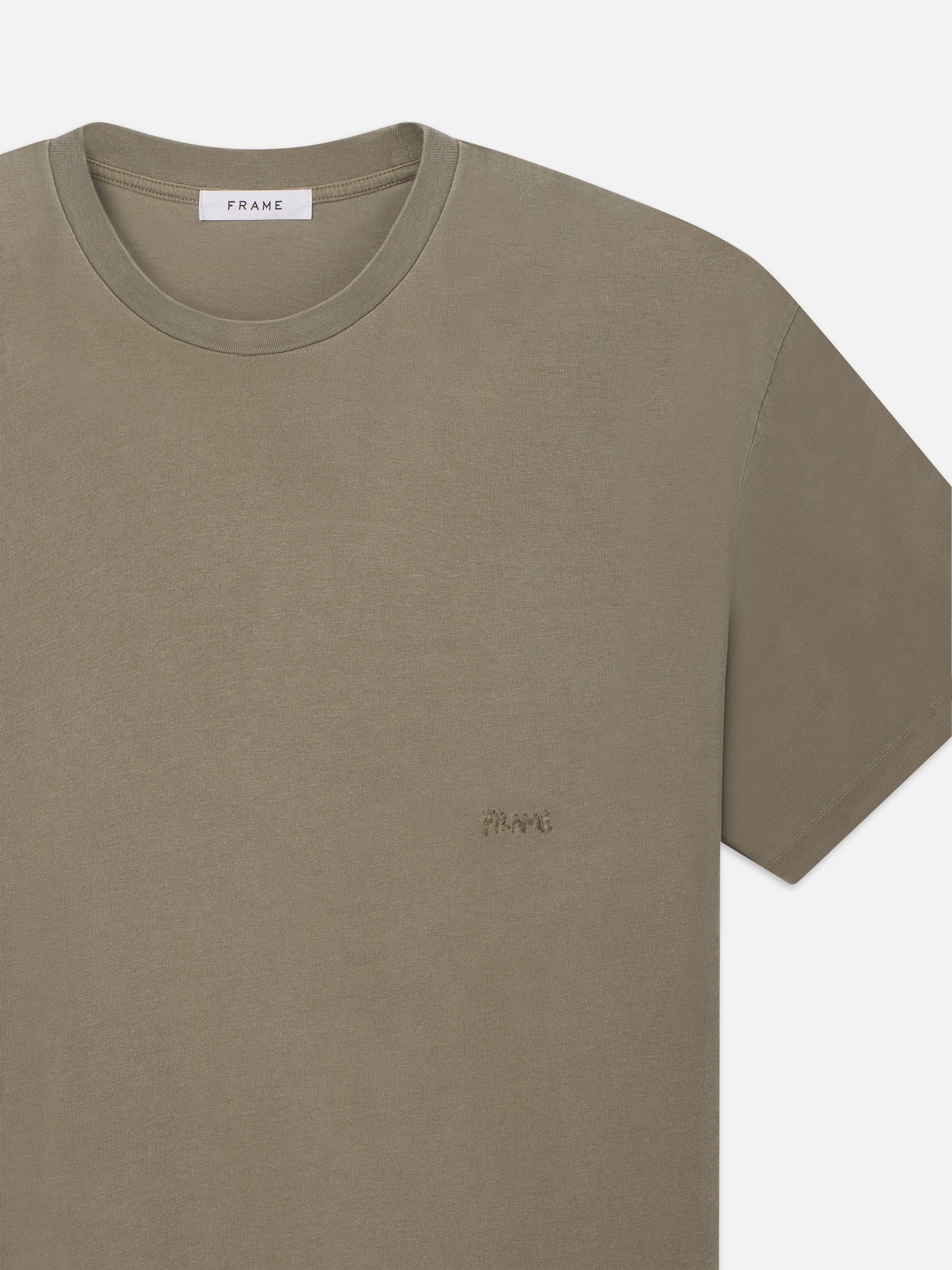 Relaxed Tee in Light Olive - 2