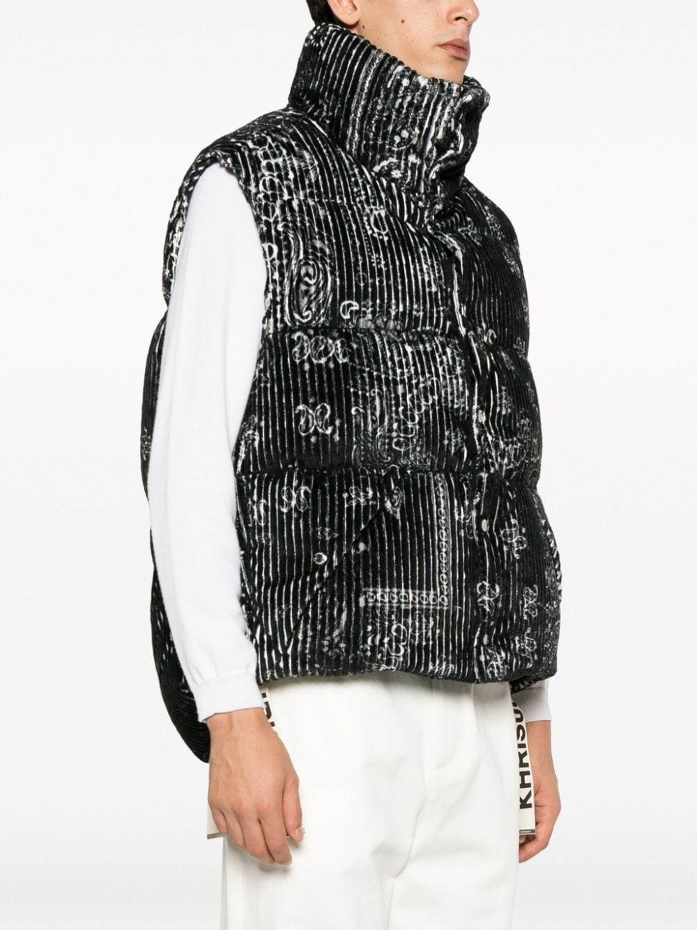 paisley-print padded gilet - 3