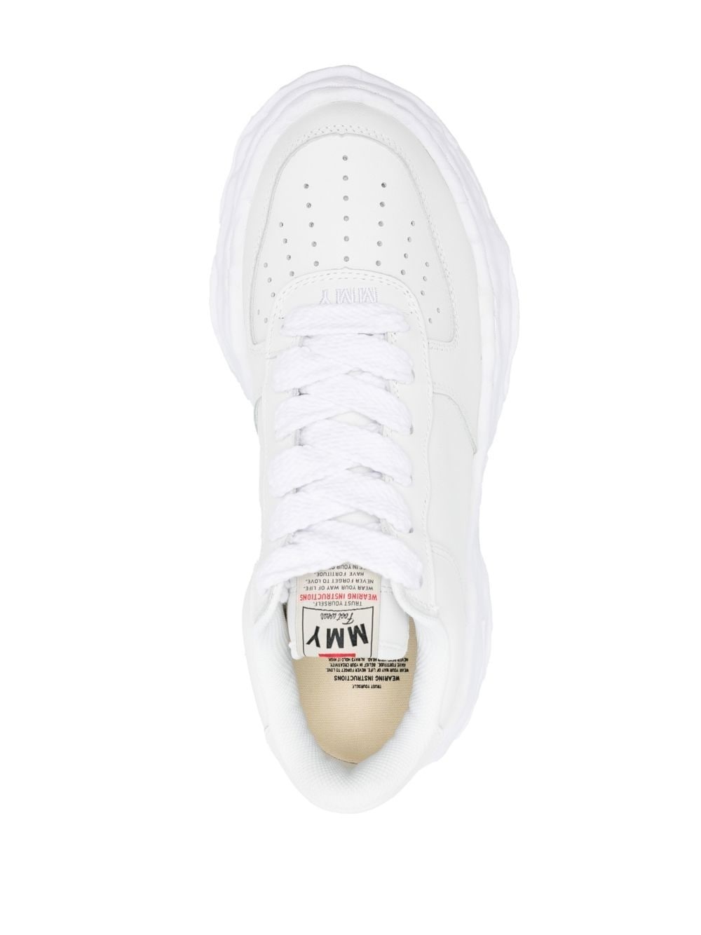 perforated-detail low-top sneakers - 4