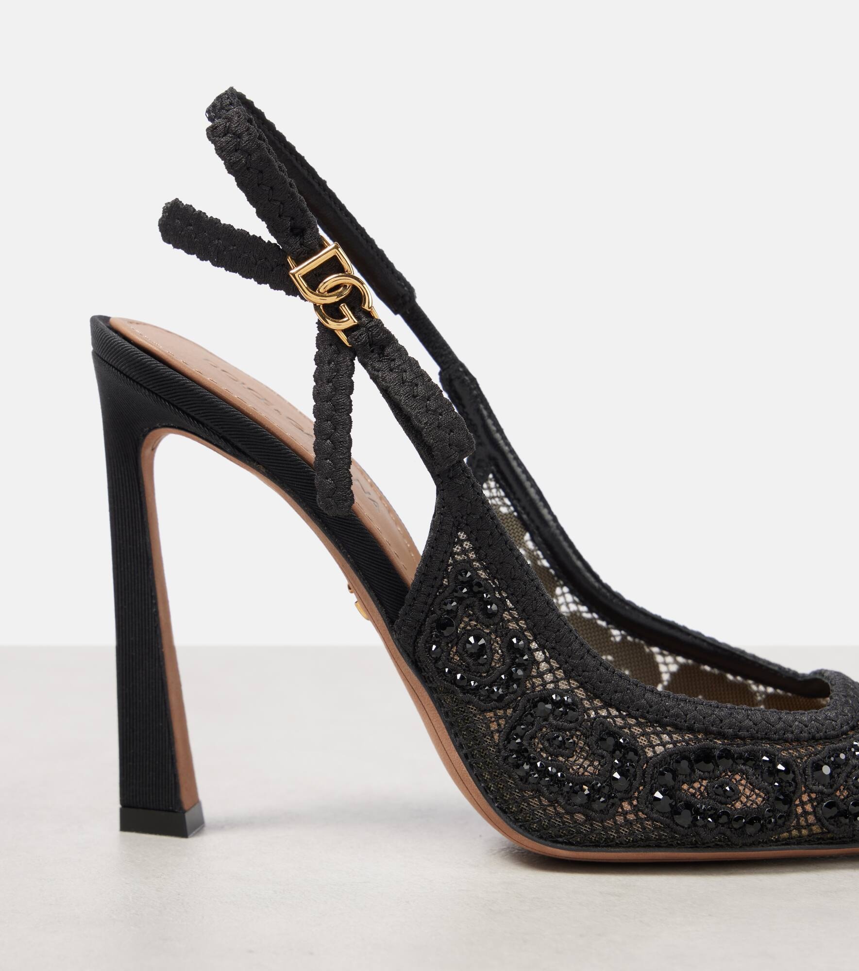 DG embellished slingback pumps - 5